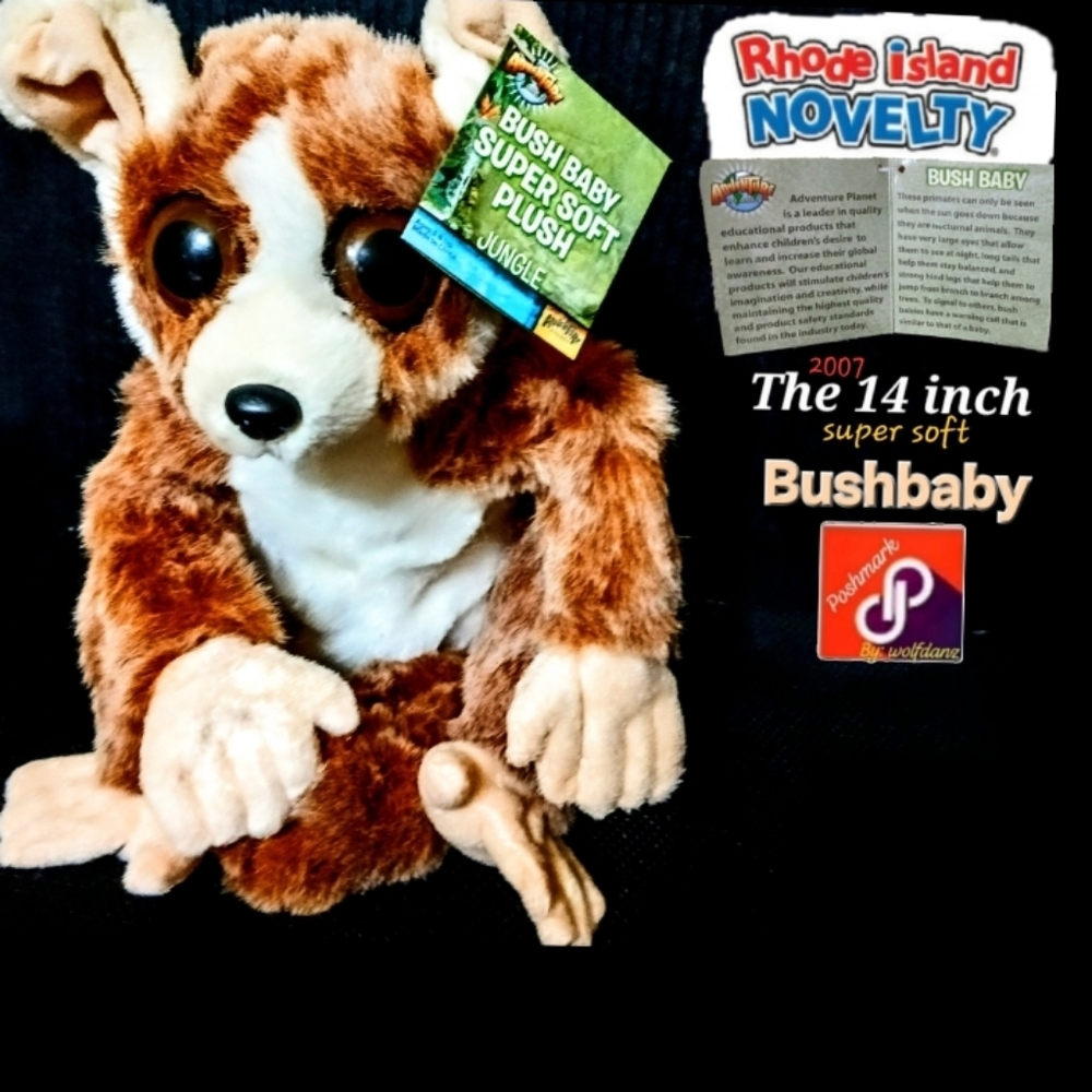 Bushbaby - 2007 - 14" Super Soft Plush by Rhode Island Novelty New W/Tags - Mint